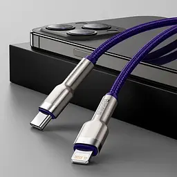Кабель Baseus Cafule Metal USB-C to Lightning PD 20W 1m Purple (CATLJK-A05) [169508] - мініатюра 7