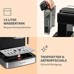 Кавоварка Klarstein Gusto Classico 20 бар 1,5 л 1350 Вт (10035564) - мініатюра 7