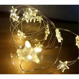 Гірлянда Brille 1845-01 світлодіодна на батарейках + USB 20 led з зірочками 2 м білий теплий