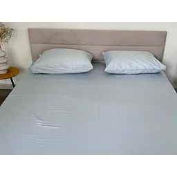 Простирадло Ecotton Pearl Blue на резинці сатин 200х200 см блакитне (24797) - мініатюра 4