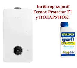 Газовий конденсаційний котел Bosch Condens 2300i W GC2300iW 24/30 C 23+Інгібітор корозії для опалювальних систем Fernox Protector F1, 500 мл