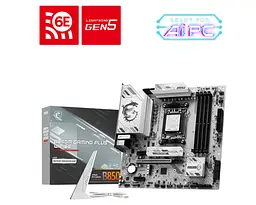 MSI Материнська плата B850M GAMING PLUS WIFI6E sAM5 B850 4xDDR5 M.2 HDMI DP WiFi BT mATX - мініатюра 6