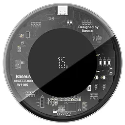 Бездротовий зарядний пристрій Baseus Simple Wireless 15W Charger Type-C Version Transparent [WXJK-BA02] [78281] - мініатюра 2