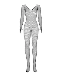 Сітчастий бодістокінг із довгим рукавом Obsessive Bodystocking N109 black S/M/L, чорний, комбінезон - мініатюра 3