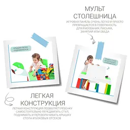 Дитячий функціональний столик і стільчик Poppet 5в1, зелений (PP-002G) - мініатюра 9