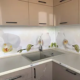 Кухонний фартух Біла орхідея 03 для кухні наклейка квіти роса краплі бежевий 65х250 см Happy Pocket Z180543 - мініатюра 7