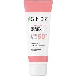 Сонцезахисний крем для обличчя Sinoz Pink Touch Tone Up SPF50+ для вирівнювання тону 50 мл