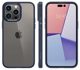 Чохол оригінальний протиударний Spigen Ultra Hybrid Crystal ACS04962 для iPhone 14 Pro (6.1") Navy Blue - мініатюра 6