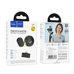 Бездротова мікрофонна система HOCO L21 Charm magnetic (Lightning) Чорний - мініатюра 2