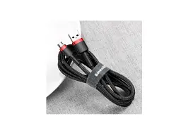 Кабель BASEUS Cafule Cable USB For Micro 2.4A 2M Red+Black (CAMKLF-C91) - мініатюра 3