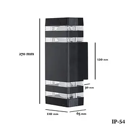 Бра настінне Levistella 7672024-2 BK, E27, 60W, чорний метал, IP54, вуличний стиль - мініатюра 3