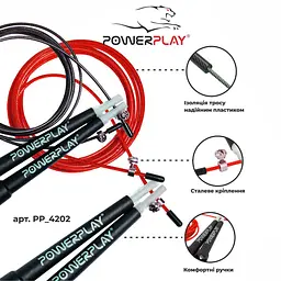 Швидкісна скакалка PowerPlay 3 м fit0007840 - мініатюра 4