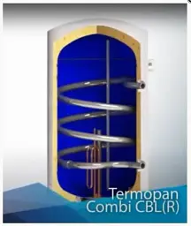 Бойлер комбінований водонагрівач Termopan Combi Right TP-CBR 80 зі змійовиком і ТЕНом - мініатюра 2