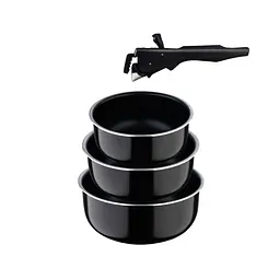 Набір ковшів з ручкою яка знімається Bergner Click & cook 4 предмети (BG-31608-BK)