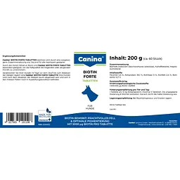 Вітаміни Canina Biotin Forte Tabletten для шерсти собак 200 г 60 таблеток - мініатюра 2