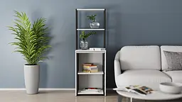 Стіл-тумба трансформер Смарт 3/1 з етажеркою Ferrum-decor 1430x1450x500 Чорний метал ДСП Біле 16 мм (FRD-105109) - мініатюра 11
