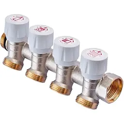 Колектор з регулюючими вентилями на Roho 4 вих. R809-04 - 3/4"x3/4" Ek RO0251
