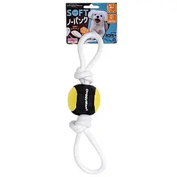Іграшка для собак DoggyMan Soft Ball Loop 6 см з канатом з бавовни для перетягування та активних ігор