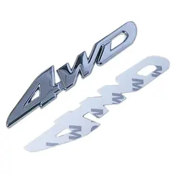 Емблема напис 4WD 110х20 мм Хром на скотчі метал (Завод) - мініатюра 2