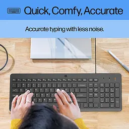 Клавіатура мембранна 150, 104key, USB-A, EN/RU, чорний HP teh0013844 - мініатюра 3