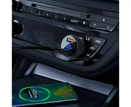 Автомобільний зарядний пристрій Acefast B7 2 USB QC PD 45 W з дисплеєм чорний - мініатюра 3