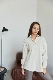 Сорочка вельветова для вагітних та годуючих мам Varna розмір S-М Lullababe Айворі - мініатюра 10