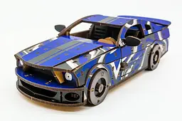 Конструктор "Muscle Car" Puz-00642 дерев'яний, 162 дет., синій колір нар. моделі 24 x 9 x 7 см PuzzleOk - мініатюра 5