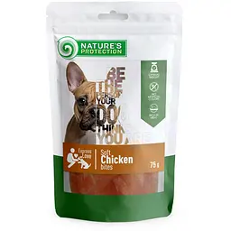 Ласощі для собак, снеки з курки, Nature's Protection snack for dogs with chicken, 75г
