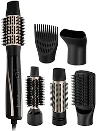 Фен-щітка Remington Blow Dry & Style Caring, 1200Вт, 2 режими, іоніз-я, хол. обдув, кейс для зберігання, кераміка, чорно-золотий - мініатюра 4