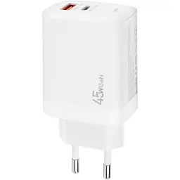 Зарядний пристрій XoKo 1xUSB-C PD45W + 1xUSB QC3.0 GaN white (XK-QC-450) - мініатюра 7