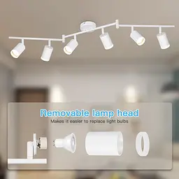 Світлодіодний стельовий прожектор білий - Стельовий прожектор 6 Flame Swivel - GU10 Прожектор Сучасні світлодіодні лампи - мініатюра 3