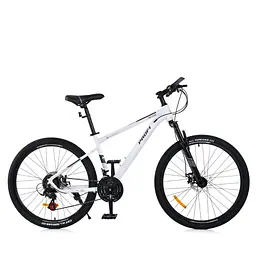 Велосипед SKD75 MTB 2605-2, 26 дюймів, сталева рама 16 Sunrun 24SP білий - мініатюра 7
