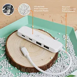 USB-Хаб j5create JCH342EW-N USB-C на 2 USB-A/2 USB-C, білий (JCH342EW-N) - мініатюра 9