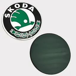 Емблема Skoda рівна скотчі D88 мм - мініатюра 2