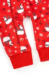 Комбінезон дитячий на блискавці з начосом Christmas Llama - мініатюра 5