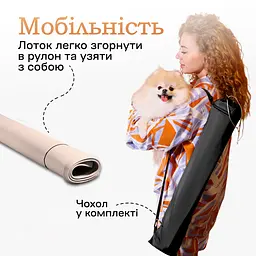 Туалет лоток під пелюшку для собак 60х40 ПУХНАСТЕ ЩАСТЯ бежевий - мініатюра 8
