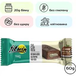 Батончик FitWin Tiramisu 60 г - мініатюра 2