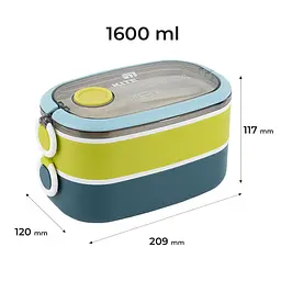 Ланчбокс Kite подвійний з наповненням синій 1.6 л (K25-1181-2) - мініатюра 2