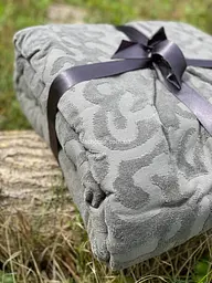 Простирадло-покривало Tac Dama Antracit махрове 200х220 см сіре 000229786 - мініатюра 2