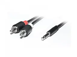 Аудіокабель REAL-EL Audio Pro (EL123500042) mini-jack 3.5мм(M)-2xRCA(M) 1,8м, чорний - мініатюра 2