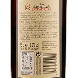 Вино Emilio Lustau Rare Amontillado Escuadrilla Jerez, біле, сухе, 18,5%, 0,75 л - мініатюра 3