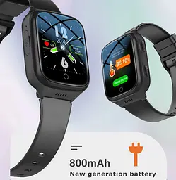 Дитячий смарт годинник Lemfo K7L з сім картою, GPS трекером, 4G LTE, пульсометром, термометром, датчиком зняття з руки, крокоміром та прослуховуванням Чорний - мініатюра 6