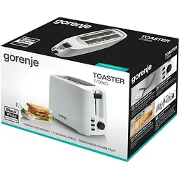Тостер Gorenje T 700 XG на 2 тости білий (742318) - мініатюра 4