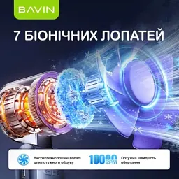 Вентилятор BAVIN BF-004 ICE CUBE TURBO FUN 10000RPM Violet (BF-004 VL) - мініатюра 5