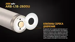 Акумулятор Li-Ion 18650 Fenix 2600 mAh з USB зарядкою - мініатюра 11