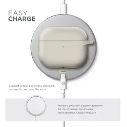 Силіконовий чохол для навушників Apple AirPods 3, Hang Case, бежевий, ультратонкий захисний кейс товщиною 2 мм, захист від подряпин, пилу та ударів, компактний, з карабіном для кріплення, ArmorStandart (ARM60307) - мініатюра 7