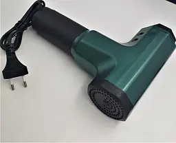 М'язовий масажер для тіла ручний 220V портативний 4 насадки Fascial Gun RF-709 зелений