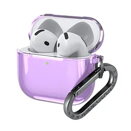 Чохол для навушників Apple AirPods 4, фіолетовий, Air, термополіуретан (TPU), протиударний, захист від подряпин, пилу і ударів, футляр з карабіном для кріплення, точні вирізи для доступу до роз"ємів, ArmorStandart (ARM82617) - мініатюра 2