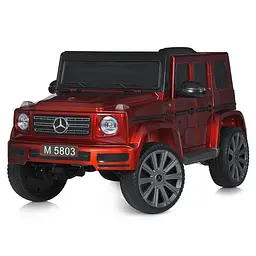 Джип радіокерування 2.4G 1 акум. 12V9A 4 мотори 35W MP3 USB EVA шкіра муз. світло фарбований червоний (M 5803EBLRS-3)