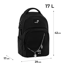 Рюкзак для старшої школи Kite Education teens 2578M Black&Charm Чорний (K26-2578M-1) - мініатюра 3